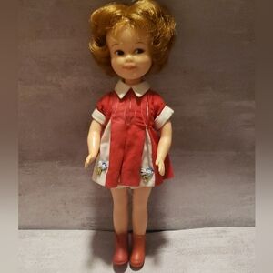 Vtg 1963 Penny Brite Doll Red Dress And Boots